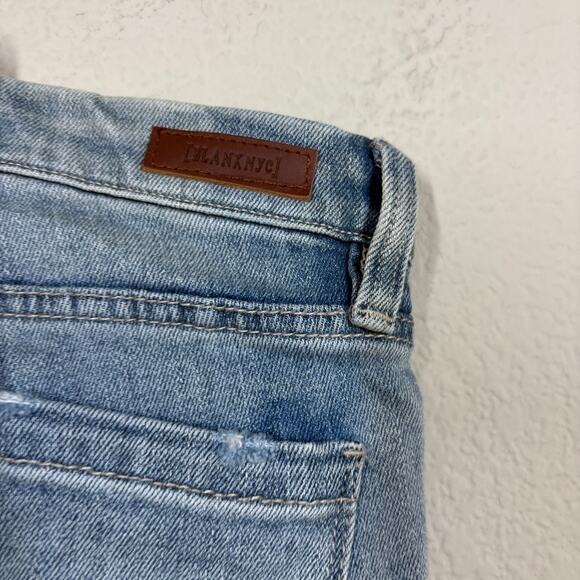 BlankNyc Womens Size 24 Distressed Flower Skinny Jeans Blue Washed Cotton Blend - Picture 10 of 11